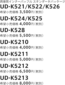 高音質インナーバッフル スタンダードパッケージ　UD-K521～K5213