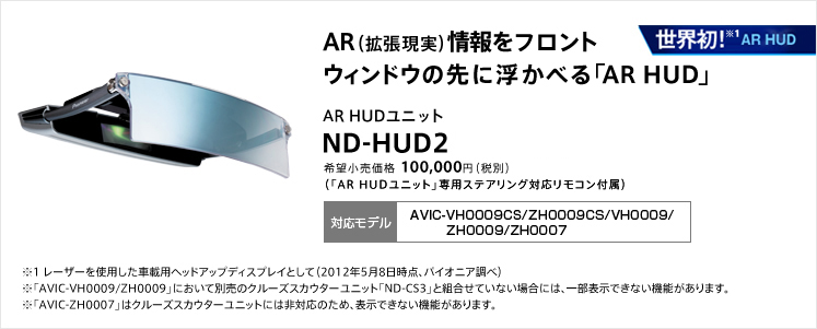 AR（拡張現実）情報をフロントウィンドウの先に浮かべる「AR HUD」 AR HUDユニット ND-HUD2