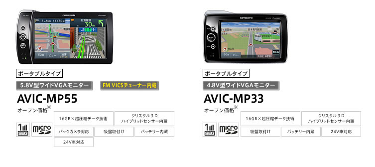 AVIC-MP55　AVIC-MP33