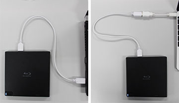 USB給電対応ケーブル接続例