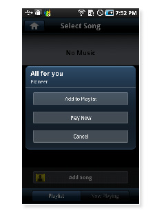 Page for selecting how to add songs