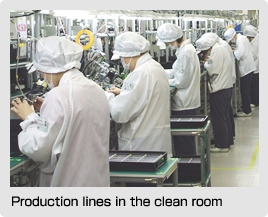 Production lines in the clean room